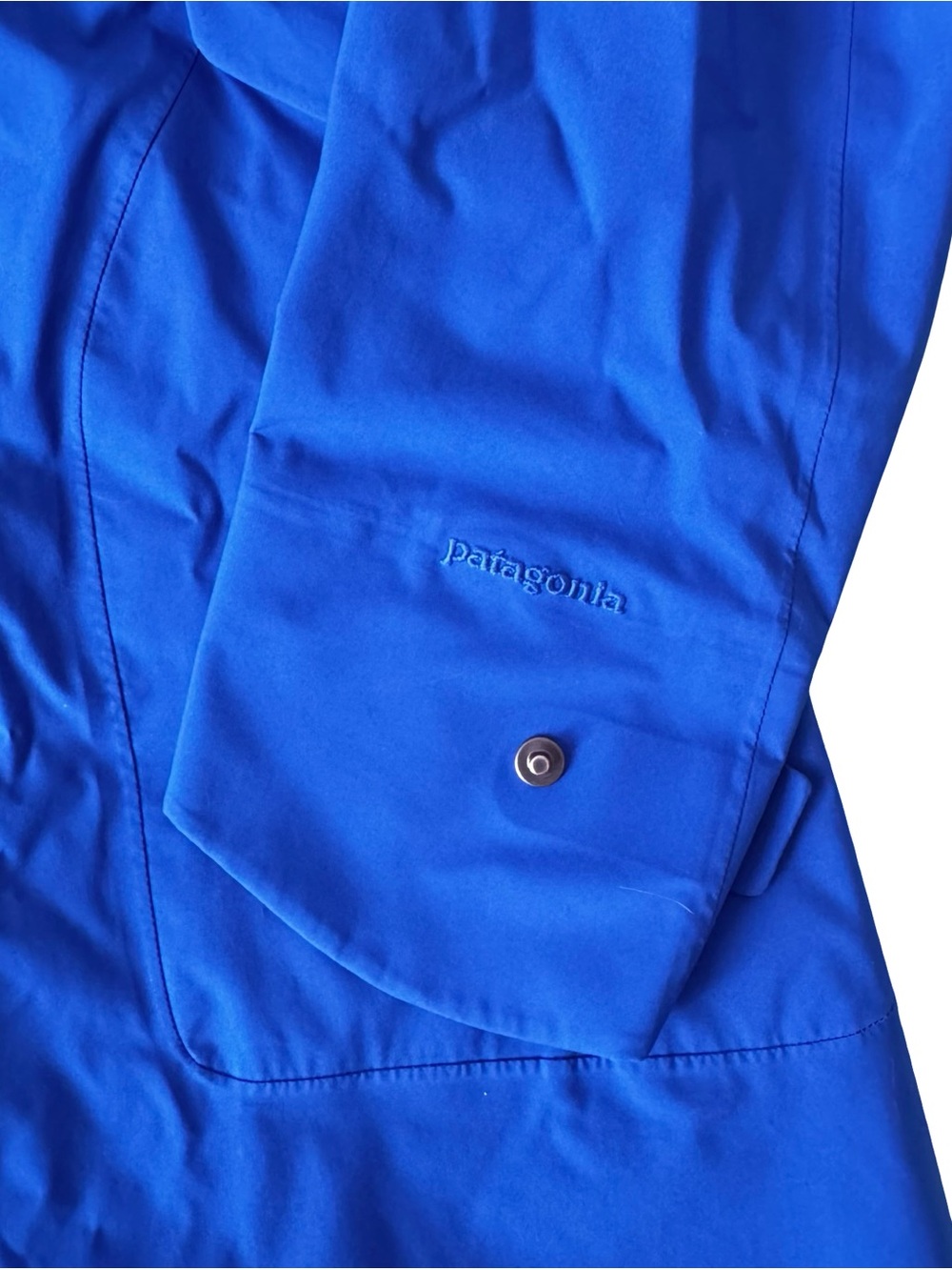 Patagonia Women's Blue Hooded Trench Lined Jacket H2N0 Size S - Picture 3 of 8